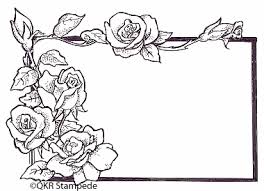 Rubber Stamps And Digi Stamps By Qkr Stampede Clip Art Borders Coloring Pages Flower Drawing