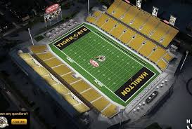 The Hamilton Tiger Cats Of The Canadian Football Field Are