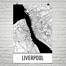 This page loads maps hosted on googlemaps, it may be slow to load for some users. Amazon Com Liverpool Map Liverpool Art Liverpool Print Liverpool Uk Poster England Wall Art Map Of England United Kingdom Poster 24 X36 Posters Prints