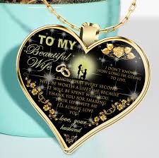 Celebrate what makes her truly special with custom art, glassware, pillows, or home decor that can be personalized just for her. To My Wife Gift For Wife To My Gorgeous Wife Perfect Gift For Your Wife Wife Birthday Gift To My Gorgeous Necklace Wife Birthday Necklace Wife Birthday Gift