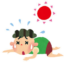夏バテのイラスト「倒れる男の子」 | かわいいフリー素材集 いらすとや