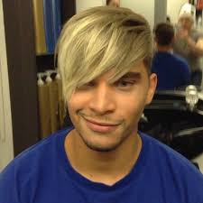 Guy Tang Created A Male Ombre With Icy Blonde Tips With Ash Blonde Base For Recording Artist Blair Levoir Ombre Hair Men Blonde Tips Hair Highlights
