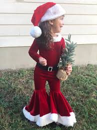 Lovebay Baby Kids Girl Christmas Santa Claus Costume Set, Velvet Long  Sleeve Tops + Bell Bottom + Hat Xmas Cosplay Outfits Set Red 5-6 Years -  Walmart.com