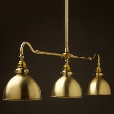 Polished Brass Single Drop Billiard Table Light Edison Light Globes Llc