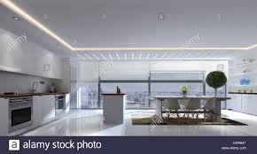 3d rendering of spacious kitchen and