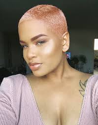 Of African Descent Pink Dyed Hair Light Eyes Short Natural Hair Styles Dyed Hair Shaved Hair