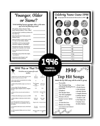 Read on for some hilarious trivia questions that will make your brain and your funny bone work overtime. 1946 Birthday Trivia Game 1946 Birthday Parties Fun Game Etsy In 2021 Trivia Games Celebrity Name Game Trivia