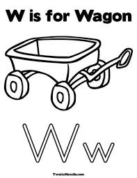 W Is For Wagon Coloring Page Coloring Pages Letter A Coloring Pages Letter W