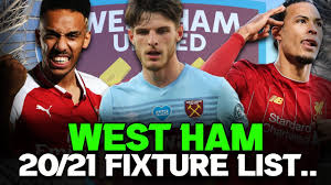 Our home fixture against west ham united has been selected for tv coverage on bbc red button. Reacting To West Ham S Very Tough 2020 2021 Premier League Fixture List Youtube