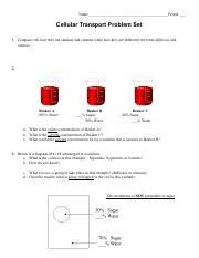 Student has agreed that all tutoring, explanations, and answers provided by the tutor will be answer the following questions. Cellular Transport Problem Set Doc Jeffrey Name Date Cellular Transport Problem Set 1 Compare Tell How They Are Similar And Contrast State How They Course Hero