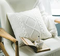 Many of these patterns are great for women and men! Anduuni Decorative Cotton Knitted Pillow Case Cushion Cover Double Cable Knitting Patterns Soft Warm Throw Pillow Covers Buy Online In Guernsey At Guernsey Desertcart Com Productid 51423563