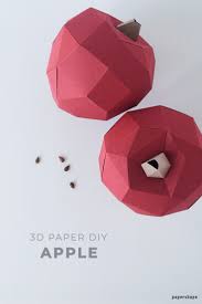 Learn to draw a tasty apple. How To Make 3d Apples From Paper Free Template Papershape