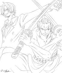 Zoro And Sanji Lineart One Piece Drawing Anime Lineart One Piece Manga