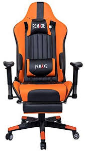 computer gaming chair height adjustable swivel pc chair with retractable footrest headrest and lumbar mass black office chair executive office chairs headrest