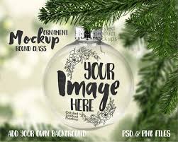 Clear Round Christmas Ornament Mockup Template Add Your Own Image And Background Clear Glass Ornaments Free Psd Mockups Templates