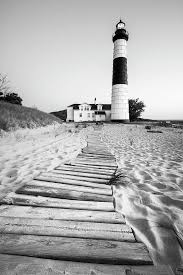 Black And White Lighthouse Big Sable Point Lighthouse Black And White Black And White Landscape Lighthouses Photography Black And White