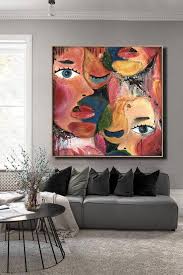 An oversized canvas print can set the tone for any room, from quaint intimate spaces to large open lofts or even businesses and conference rooms. Faces Abstract Painting Large Abstract Acrylic Painting On Canvas Extra Large Fine Art Abstract Large Modern Art Modern Artwork Painting Abstract Painting Acrylic Abstract Painting Acrylic Modern Gold Abstract Painting