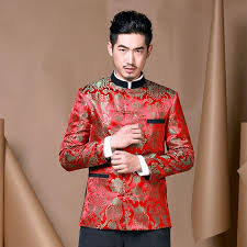 Chinese Fashion Fabulous Brocade Modern Chinese Tang Jacket Red Chinese Jackets Men Chinese Fashion Men Chinese Clothing For Men Asian Outfits