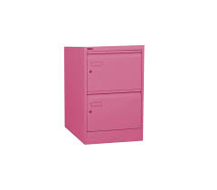 Iderama filing made from coloured card in the mass, then covered with a thin plastic. Pink Filing Cabinet 2 Individual Locking Drawers