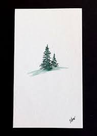 Oh Arbre De Noel Medium Peintures A L Aquarelle Sennelier Taille 3 5 X 6 Toile Can Watercolor Christmas Cards Christmas Card Art Christmas Watercolor