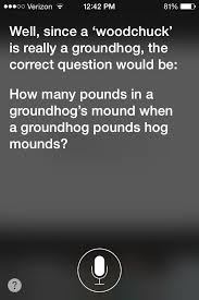 Ask How Much Wood Could A Woodchuck Chuck If A Woodchuck Could Chuck Wood And Siri Answered In This This Or That Questions