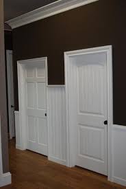 Specialty Interior Door Units With Bead Board Accents Moldings Wainscoting Styles Dining Room Wainscoting White Wainscoting