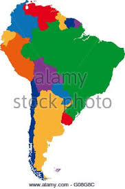 Colorful South America Map Stock Photo Colombia Map Stock Photos South America Map