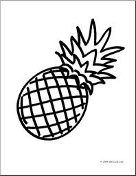 Clip Art Fruit Pineapple Coloring Page I Abcteach Com Abcteach