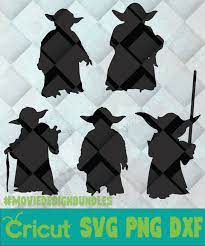 Download Yoda Silhouette Svg Png Dxf Clipart For Cricut Movie Design Bundles