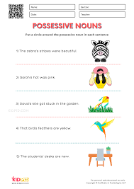 possessive nouns printable worksheets for grade 1 kidpid