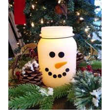 Snowman Led Keeping Jar Candle With Timer 5 25