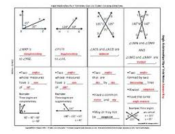 Angle Relationships Flip N Fold Notes Grades 5 7 Angle Relationships Teaching Geometry Math Interactive Notebook