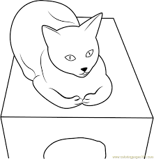 Welcome to the sandbox coloring universe and be ready to become a lover of the coloring of tiny pixel art. Cat Is Sitting On Box Coloring Page For Kids Free Cat Printable Coloring Pages Online For Kids Coloringpages101 Com Coloring Pages For Kids