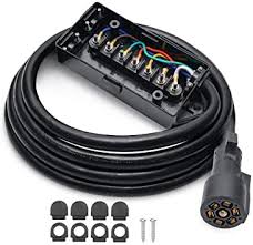 By law, trailer lighting must be connected into the tow vehicle's wiring system to provide trailer running lights, turn signals and brake lights. Amazon Com Mictuning Heavy Duty 7 Way Plug Inline Trailer Cord With 7 Gang Junction Box 8 Feet Weatherproof Automotive