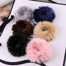 Women Girls Cute Fluffy Faux Fur Furry Scrunchie Elastic Hair Ring Rope Band Fashion Hair Accessories Girls Hair Accessories Hair Rubber Bands