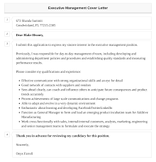 Executive Management Cover Letter | Velvet Jobs