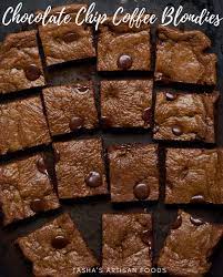 Chocolate Chip Coffee Blondies Glutenfree Baking Tasha S Artisan Foods Recipe Chocolate Chip Recipes Fun Baking Recipes Artisan Food