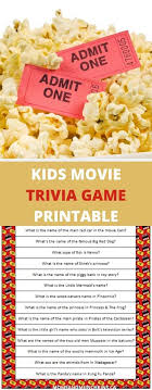 It's like the trivia that plays before the movie starts at the theater, but waaaaaaay longer. Kids Movie Trivia Free Printable Moms Munchkins