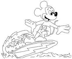 Learning through mickey mouse coloring pages. Mickey Mouse Surfing On The Wave Coloring Page Color Luna Coloring Home
