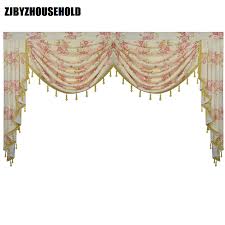 Curtain valances are skillfully folded and effortlessly tucked into a small rectangle plastic retail bag for easy gifting. Pink Flower Pastoral Curtains For Living Room Valance Swag Lambrequin For Dining Room Curtains For Bedroom Window Swag Royal Buy At The Price Of 35 00 In Aliexpress Com Imall Com