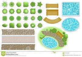 Landscape Design And Garden Elements Footpath Bench Pool Plants Top View Landscaping Sy Garden Landscape Design Landscape Design Drawings Landscape Design