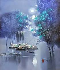 Dang Can 1957 Landscape Figurative Painter Moonlight Painting Art Art World