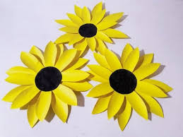 How To Make Sunflower From Chart Paper L Very Easy To Make L Paper Craft Ideas L 2017