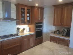 Love The Look Of Natural Cherry Wood Cabinets Paired With A Light Colored Countertop And Neutral Backsplas Cabinet Online Kitchen Cabinets Kitchen Inspirations