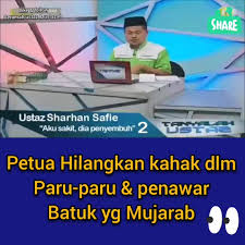 Sebagai seorang ibu bapa, saya pasti anda berada dalam situasi di mana anak anda jatuh sakit walaupun anda sudah cuba sedaya upaya. Tazkirah Ustaz Dan Ustazah Sesuai Bulan Puasa Ni Penawar Batuk Yang Mujarab Ustaz Sharhan Safie Facebook