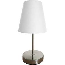 Simple Designs Sand Nickel Mini Basic Table Lamp With Fabric Shade Walmart Com Mini Table Lamps Fabric Shades Simple Nightstand