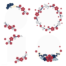 Round Colorful Floral Borders Vector Set Free Image By Rawpixel Com Kappy Kappy Vector Free Flowers Frame Japanese Flowers