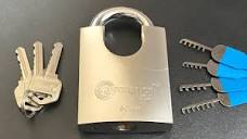 594] Centurion 60mm Iron Padlock Picked and Combed Open - YouTube