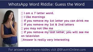 Solve the daily jumble puzzle with ease! Guess The Word Riddle Games I Like Mornings Bhavinionline Com