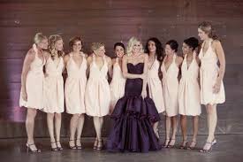 Black Wedding Dress And White Bridesmaids Interesting Non White Wedding Dresses Purple Wedding Dress White Bridesmaid